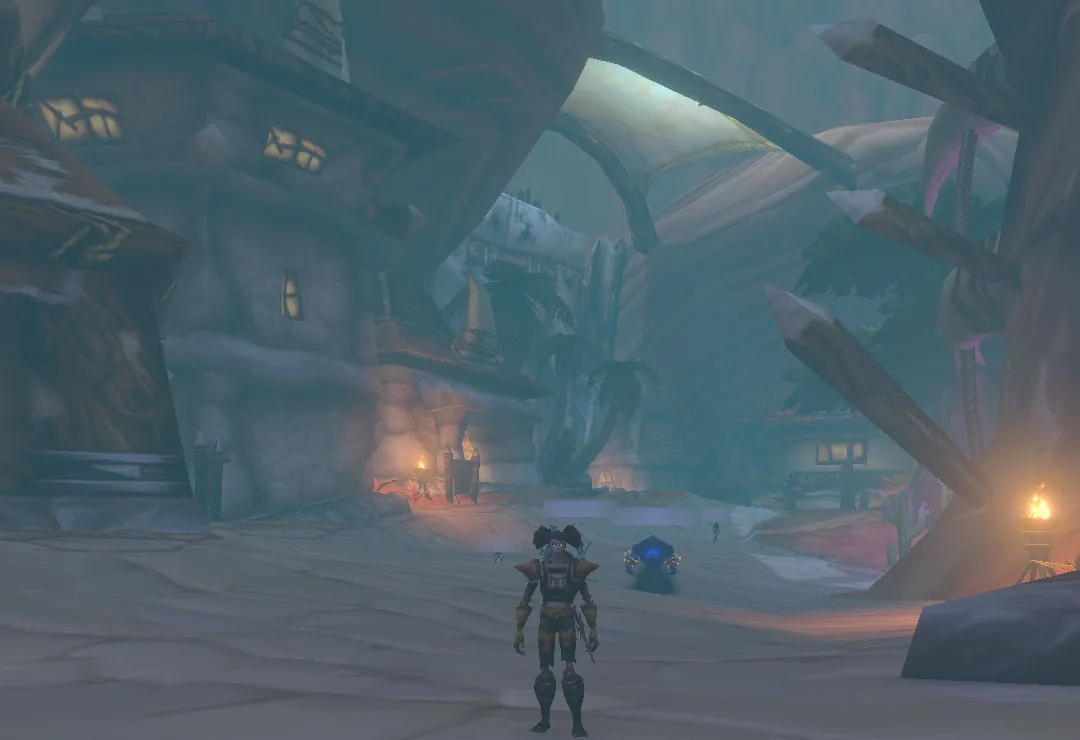 Maple, a level 20 Undead Paladin, standing in The Drag in Orgrimmar in the WoW Forever beta