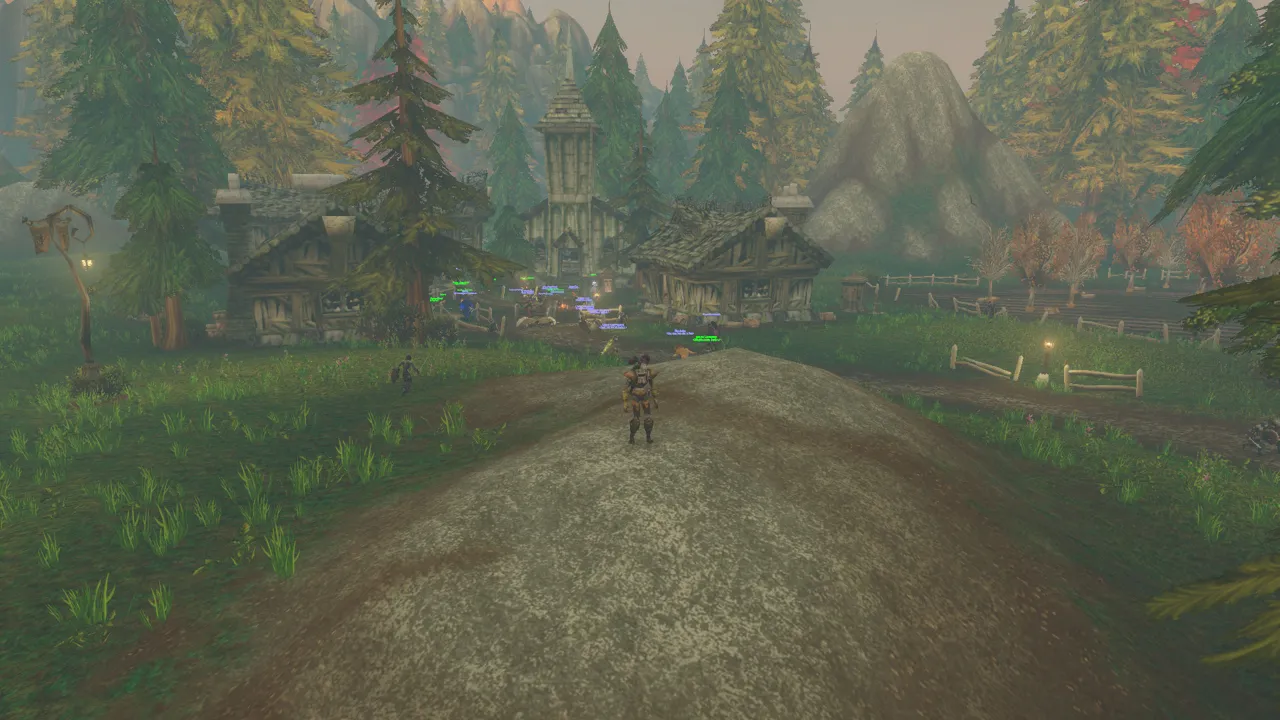 Maple, an Undead Paladin, standing on the hill above Tarren Mill in the WoW Forever beta